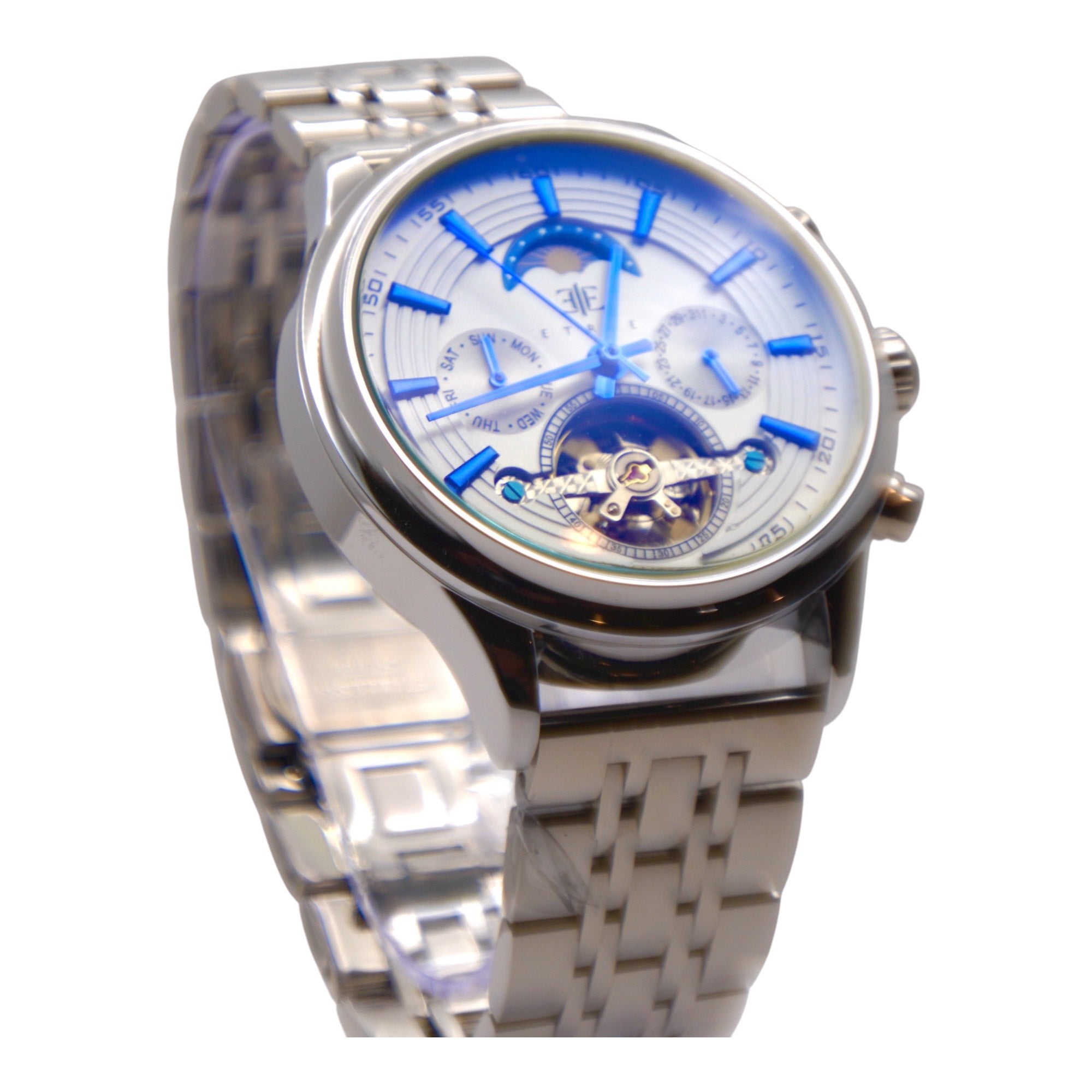 Etrie Prestige Skeleton Silver Watch