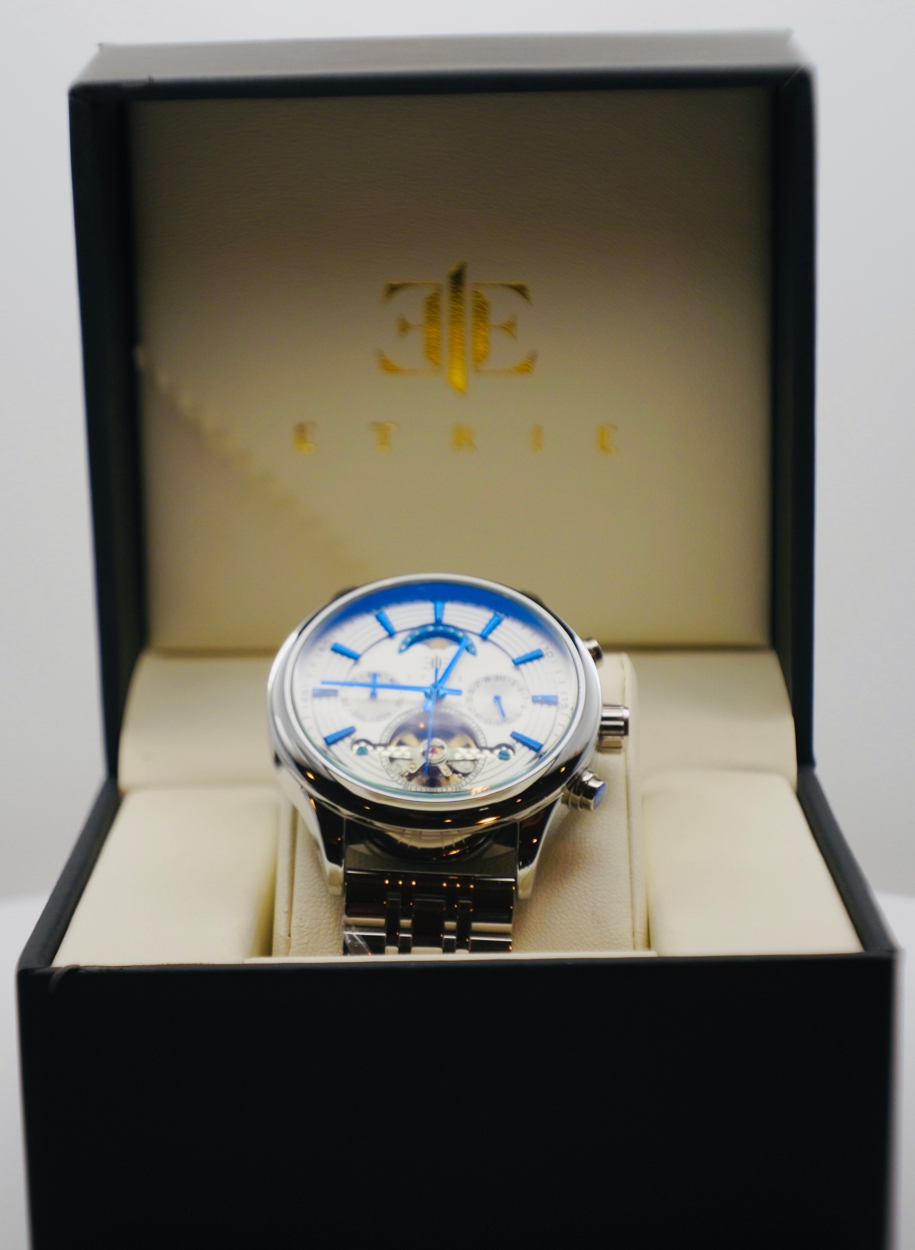 Etrie Prestige Skeleton Silver Watch