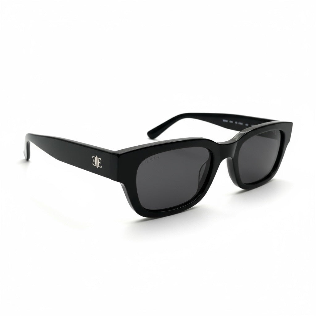 Classic Black Rectangular Sunglasses – Bold Retro Style with UV Protection