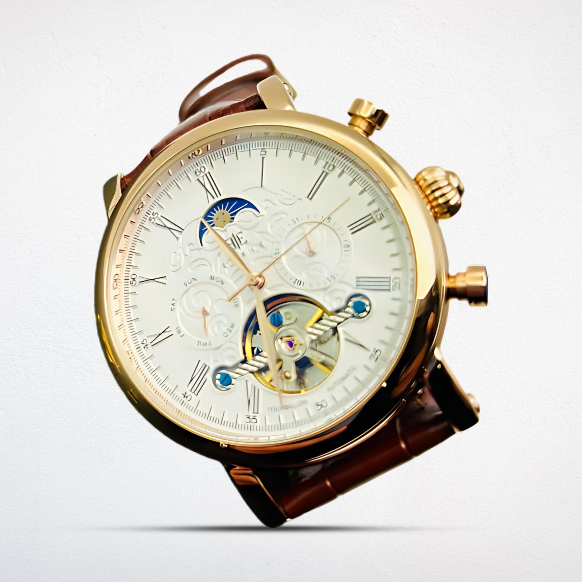 Etrie Luxurious Mechanical watch with leather strap