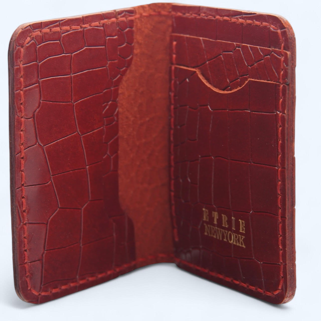 Etrie New York Handcrafted Leather Card Holder - Rich Red