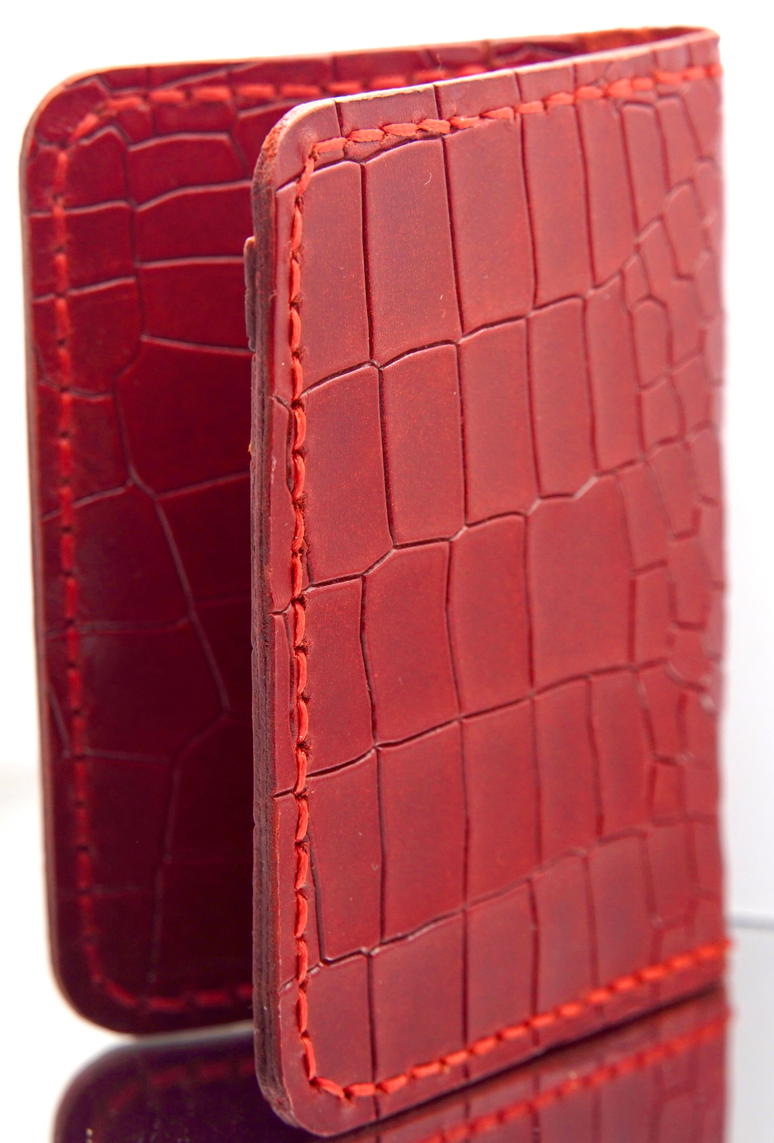Etrie New York Handcrafted Leather Card Holder - Rich Red