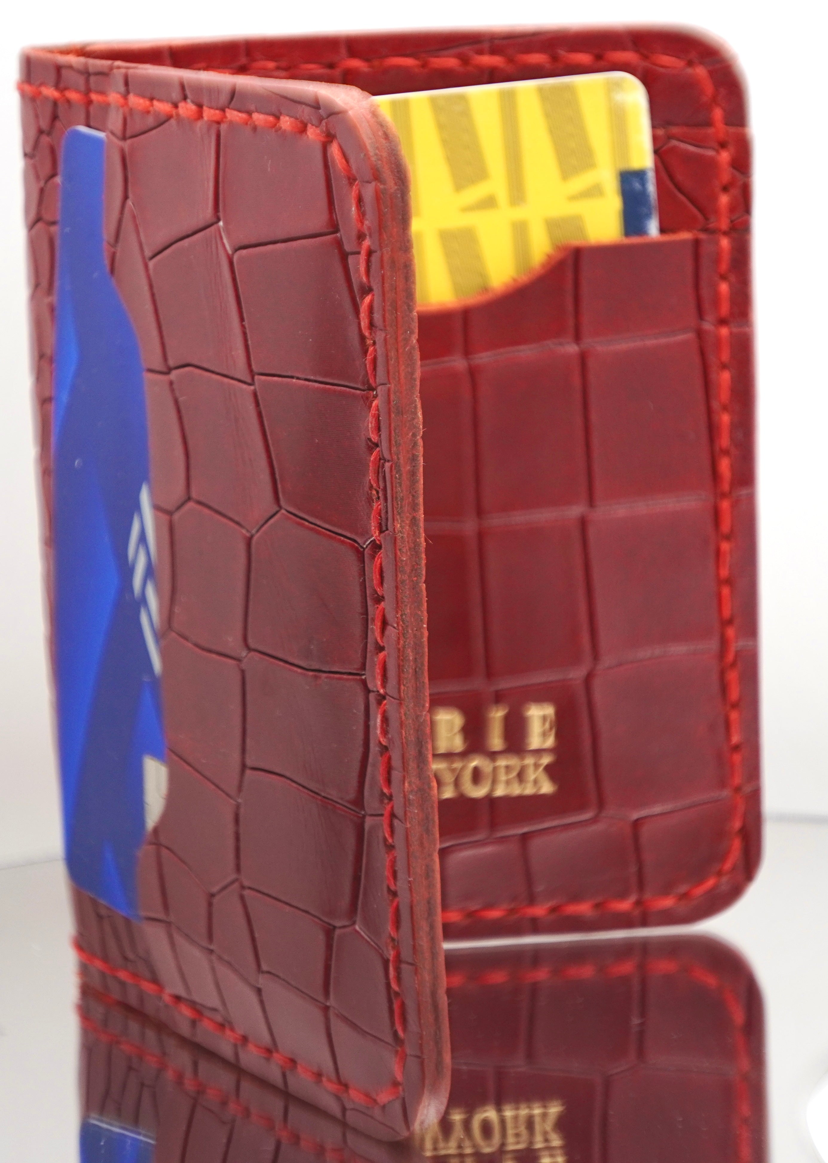 Etrie New York Handcrafted Leather Card Holder - Rich Red